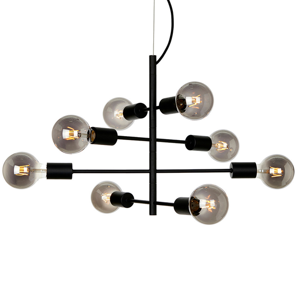 Loftowa LAMPA wisząca PORTEL PND-02431-8-BL Italux metalowa OPRAWA industrialny zwis czarny