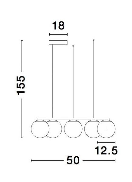 Loftowa lampa wisząca Ubeda LED 35W 3200K pierścień z kulami czarny biały