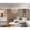 Szklana zwisająca lampa Queena 64138H1S do salonu kryształowa srebrna