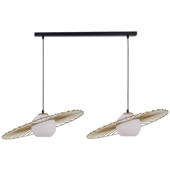 Modernistyczna LAMPA wisząca SOL 32039 Sigma metalowa OPRAWA druciana ZWIS szklana kula ball czarna biała złota