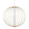 Industrialna lampa wisząca TREVISO LP-798/1P L GD Light Prestige LED 28W 4000K druciana oprawa klatka zwis kula złota