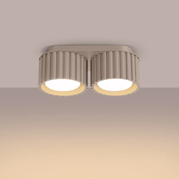 Nasufitowa lampa AURA SL.1818 podwójna ryflowana kaszmirowa