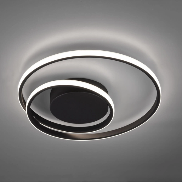 Czarna lampa sufitowa Zibal R62911132 LED 22W 3000K nad łóżko