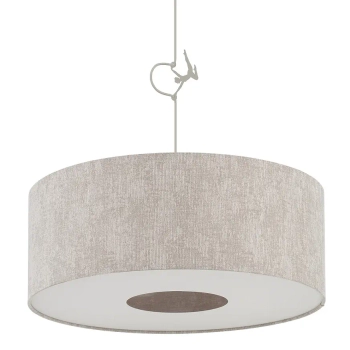 Tkaninowa lampa wisząca CEDRO 11665 z abażurem beżowa
