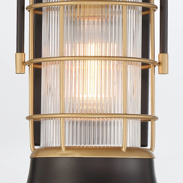 Ścienna lampa latarenka Rivamar QN-RIVAMAR-S-BLK-GD IP44 czarna złota