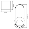 Kulista lampa ścienna Sfera QN-SFERA-WB-L-TEAK do salonu brązowy biały