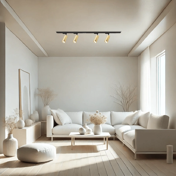 Jednoobwodowa lampa sufitowa szynowa MICA ML1142 tuba złota czarna