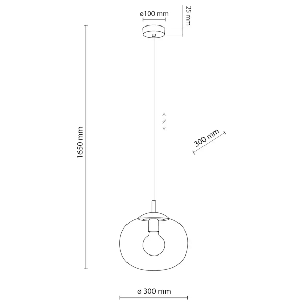 Szklana lampa wisząca VIBE 4817 do sypialni kula czarny przezroczysty