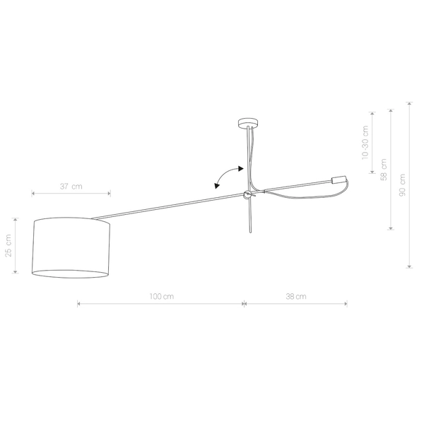 Nowoczesna lampa sufitowa Viper 6641 abażurowa czarna do salonu