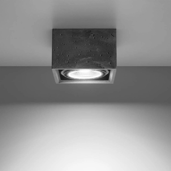 Kwadratowa lampa sufitowa SL.0883 betonowa do sypialni