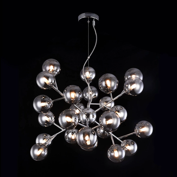 LAMPA wisząca DALLAS MOD545PL-24CH Maytoni modernistyczna OPRAWA molekuły ZWIS kule balls chrom przydymione
