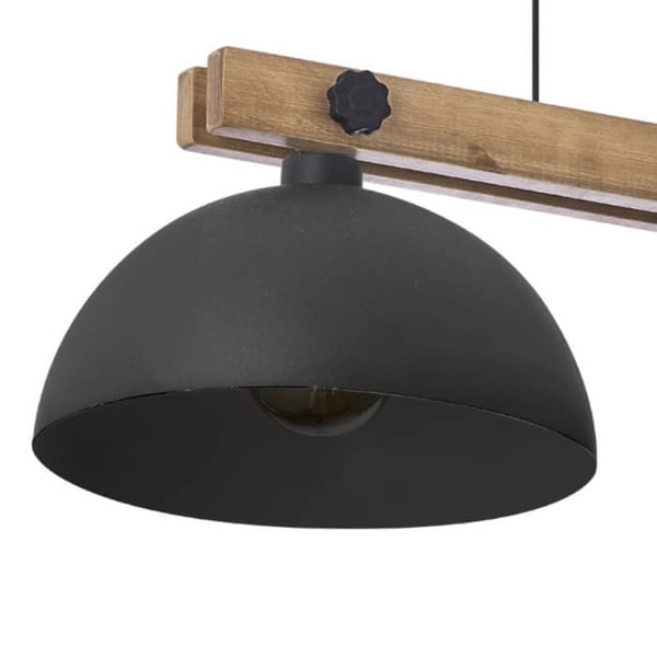 Drewniana lampa wisząca Oslo 1706 TK Lighting podwójna metalowa czarna