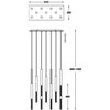 Wisząca lampa ONE P0461-11L-B5F7 LED 45W 3000K tuby złoty przezroczysty