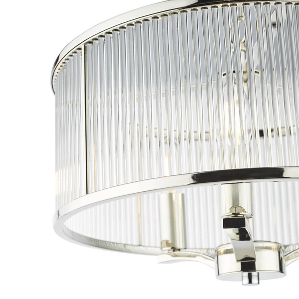 Szklana lampa wisząca Evelyn EVE0338 do jadalni srebrny przezroczysty