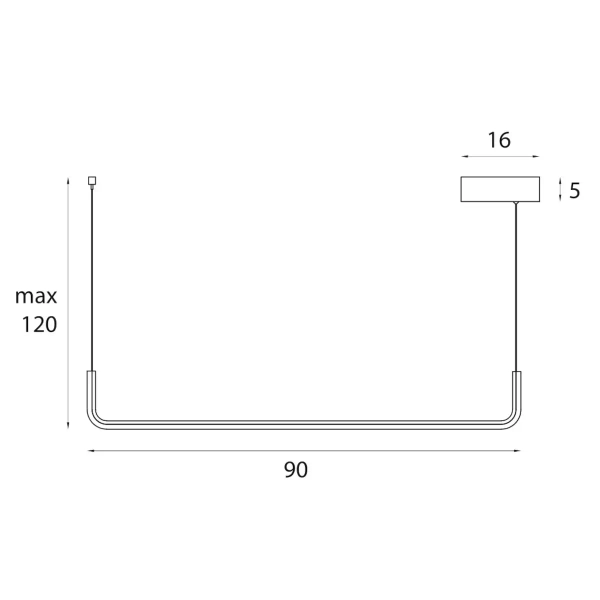Liniowa ledowa lampa wisząca Urus PO644 LED 17W 3000K do kuchni czarny