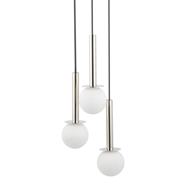 Wisząca lampa kaskadowa Daisy 40764 Sigma bańki metalowa srebrna biała