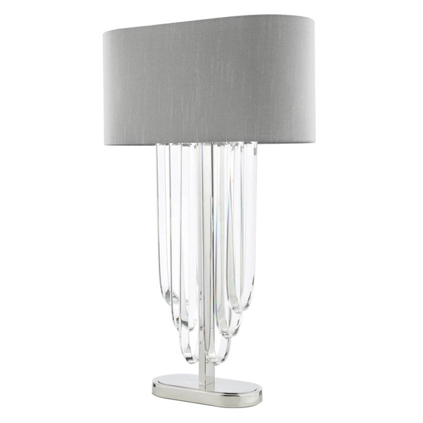 Lampka stołowa Eltham ELT4238-EH Dar Lighting sople kryształy do pokoju szara
