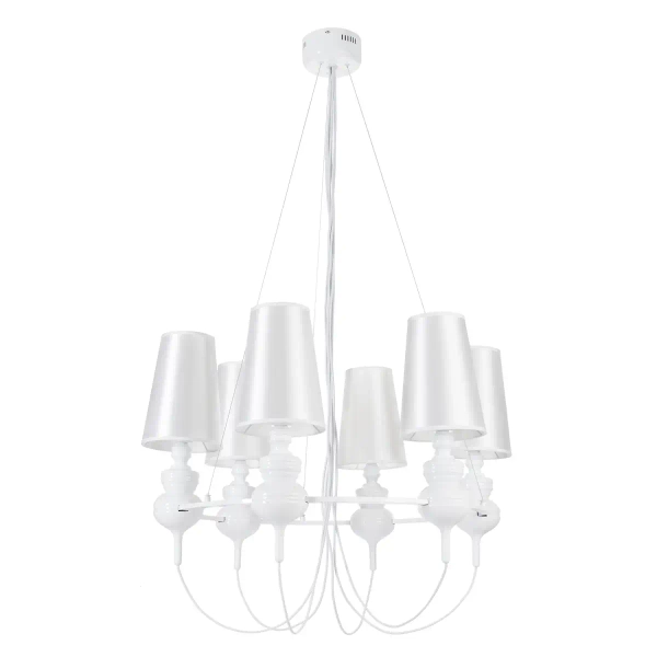 Żyrandol glamour Queen ST-7105-6S white Step pałacowy do salonu biały