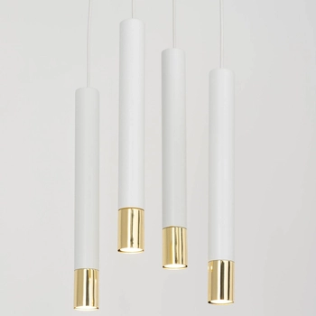 Sypialniana lampa wisząca Sopel Grand 33389 metalowe białe złote