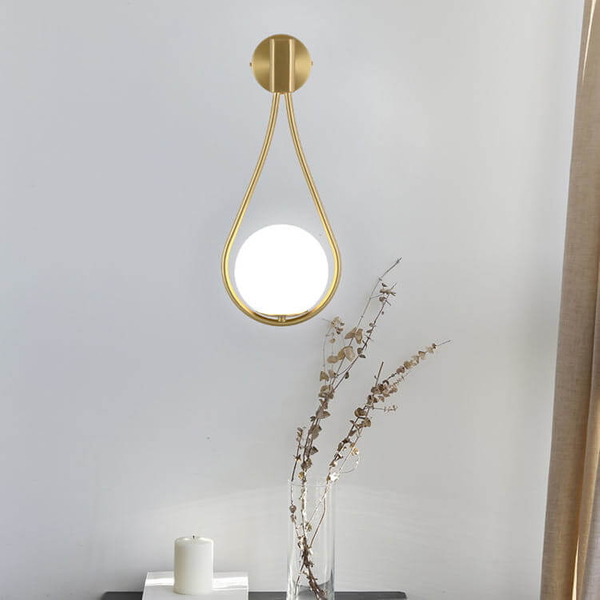 Szklana lampa na ściane Milano ABR-KA-G9 Abruzzo kula złoty biały