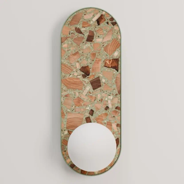 Kulista lampa ścienna LEGRA 21406113 lastrykowa IP44 szałwiowa biała