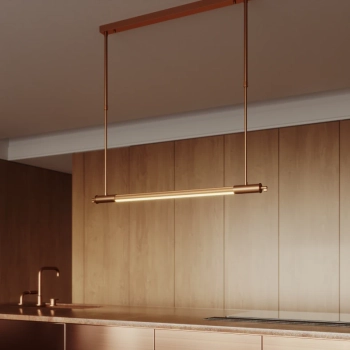 Podłużna lampa wisząca FLUSORE P0659D LED 12W 3000K liniowa miedziana