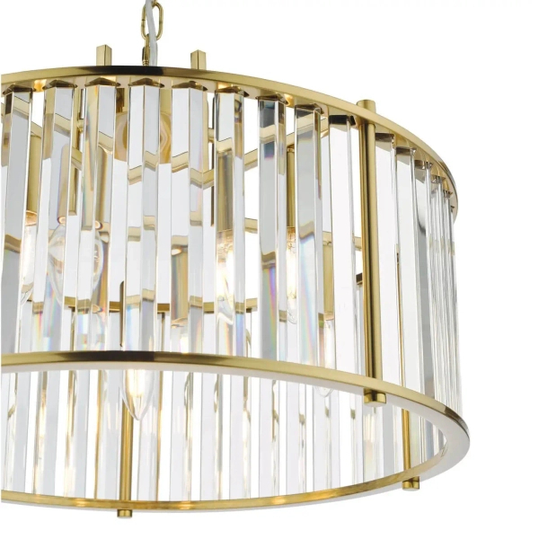 Żyrandol glamour Kiran KIR0535 kryształowy nad stół crystals mosiądz