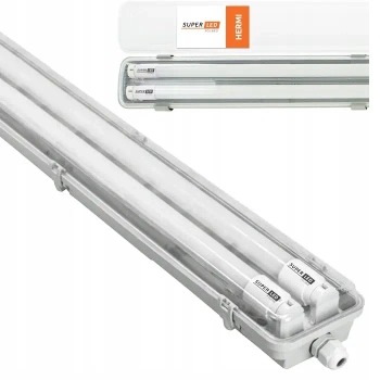 Sufitowa oprawa + 2x świetlówki 120cm HERMI LED 2x18W 4000-6000K IP65 SLP2535+1646*2