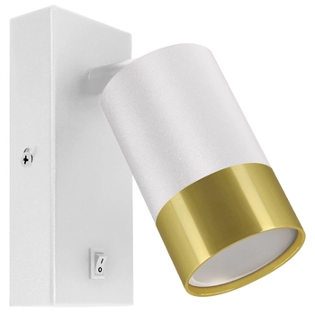 Kinkiet ścienny Puzon 4285 Ideus z regulacją tuba do jadalni biały złoty