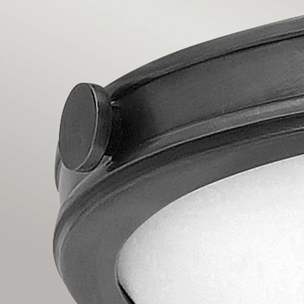 Sufitowa lampa na korytarz Collier HK-COLLIER-F-M-BX okrągła biała czarna