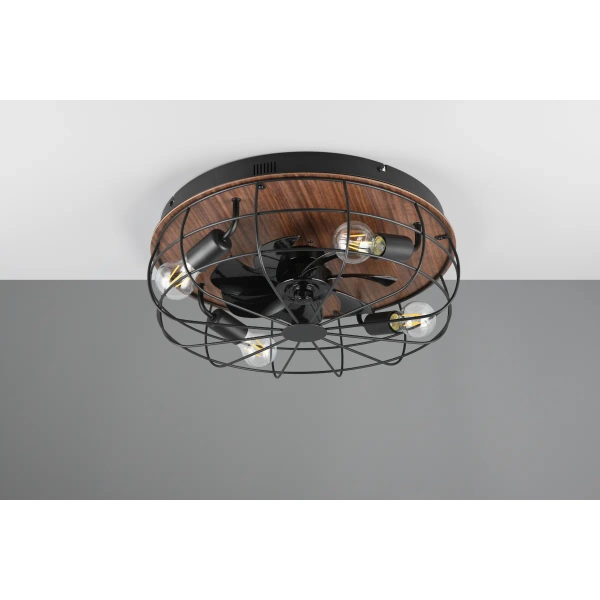 Lampowentylator sufitowy TRONDHEIM czarna R61105032 4x10W E27 z pilotem