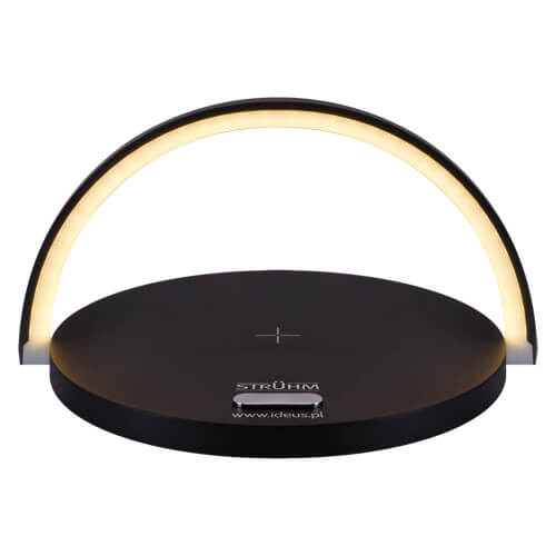 Biurkowa LAMPKA stojąca SATURN 03863 Ideus stołowa LAMPA okrągła LED 10W 4000K z przewodem USB-C czarna