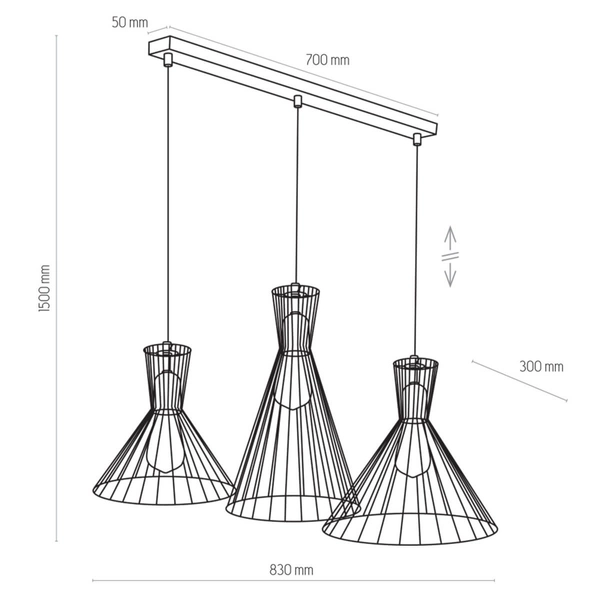 Druciana lampa zwisająca Sahara 3352 TK Lighting metalowa złota czarna