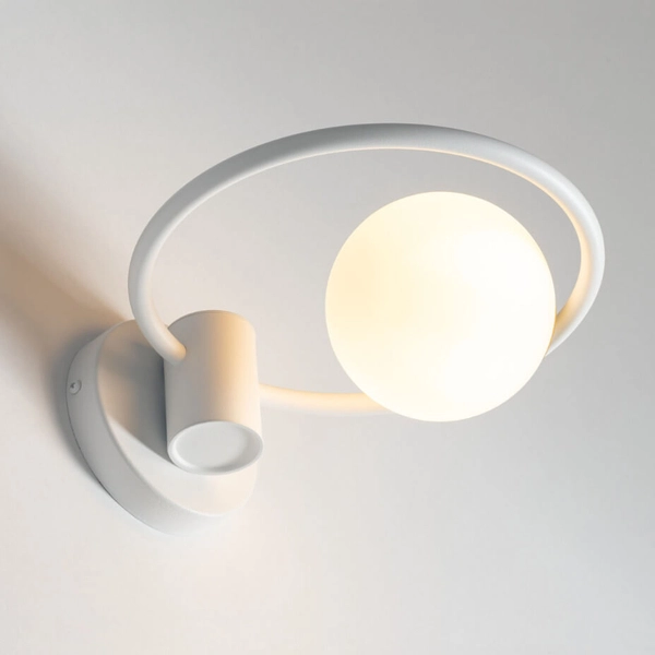 Ścienny kinkiet Aqua 33481 Sigma kula pierścień do sypialni biały