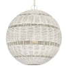 Kulista lampa wisząca Lindendale QZ-LINDENDALE-P-AWH okrągła rattan biały