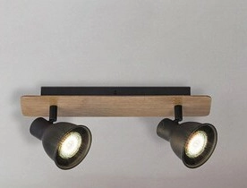 Plafon LAMPA sufitowa MAC 5903 Rabalux skandynawska OPRAWA metalowe reflektorki regulowane drewno czarne