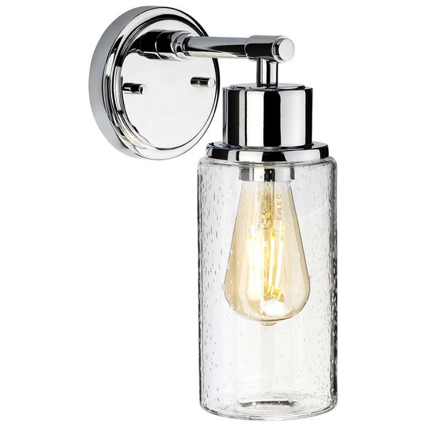 Kinkiet LAMPA ścienna Morvah BATH-MORVAH1-PC Elstead łazienkowa OPRAWA szklana IP44 chrom przezroczysta