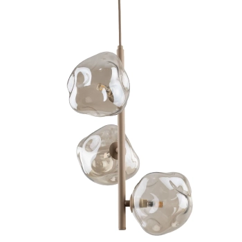 Glamour zwisająca lampa Lava Sabia 11107 szklane kule bursztynowy