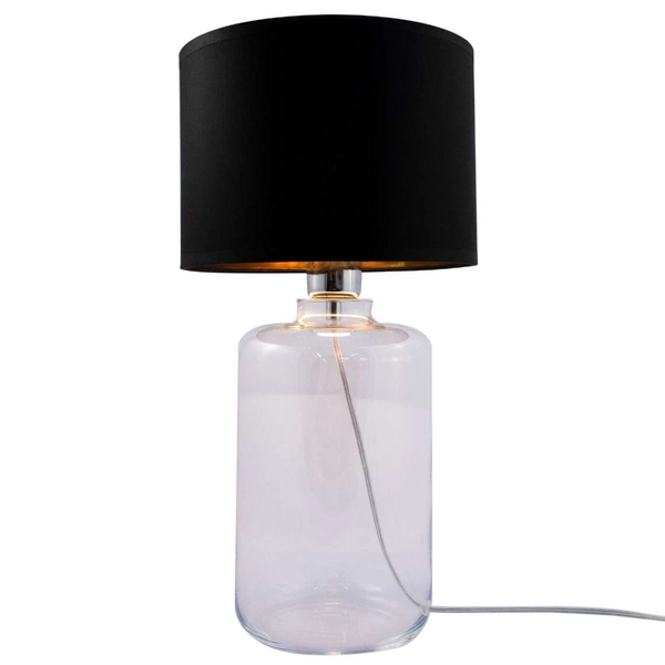 Lampka nocna SAMASUN 5502BKGO szklana abażurowa czarna przezroczysta
