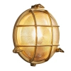 Okrągła lampa ścienna na taras Polperro 49021035 IP64 mosiądz