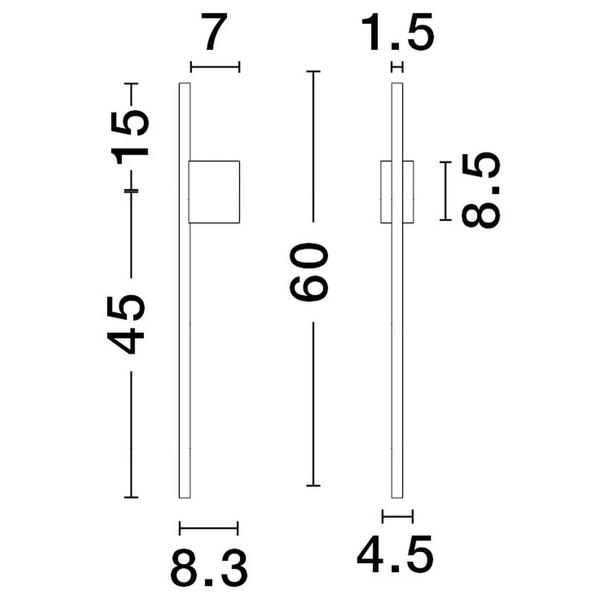 Loftowa lampa ścienna Tunja LE43244 LED 10W 3000K pionowa czarna