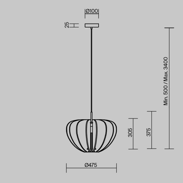 Salonowa lampa wisząca Cambio MOD398PL-01S do sypialni nad stół szara