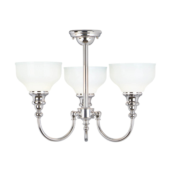 Sufitowa lampa potrójna Cheadle ATH-CD3 Elstead kielichy łazienkowe IP44 białe chrom