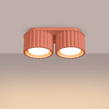 Podwójna lampa sufitowa AURA SL.1828 ryflowana beżowa 2xGx53