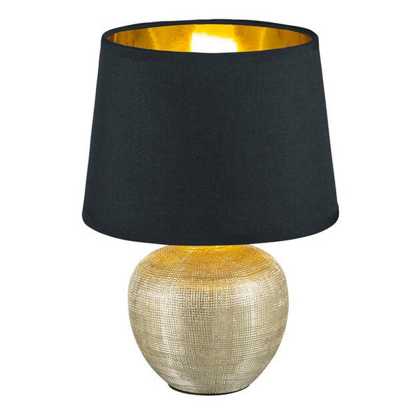 Nocna lampa stołowa Luxor R50621079 abażurowa lampka czarno złota