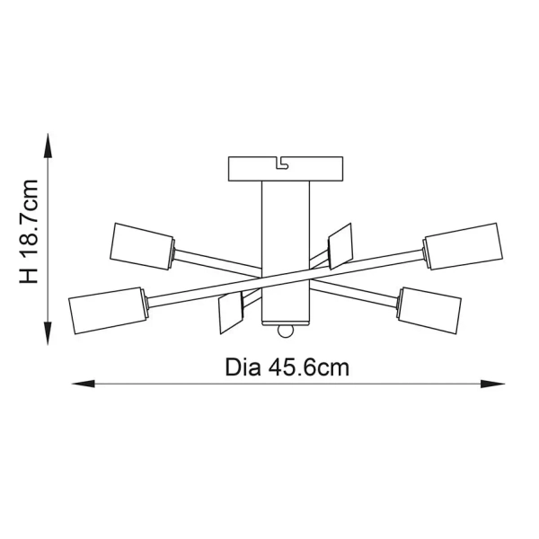 Metalowa lampa sufitowa Havana 146-6CH chrom przezroczysty