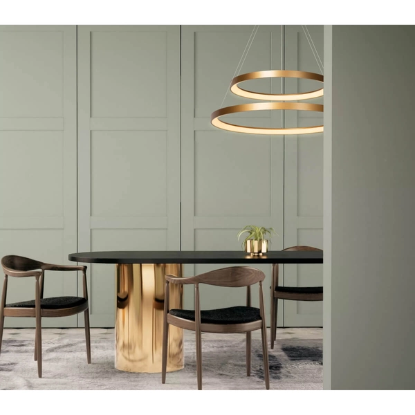 Sypialniana lampa wisząca Vidal LED 92W 2700K złote pierścienie