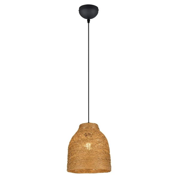 Lampa wisząca boho JOELINE R31731026 ekologiczna czarny brązowy