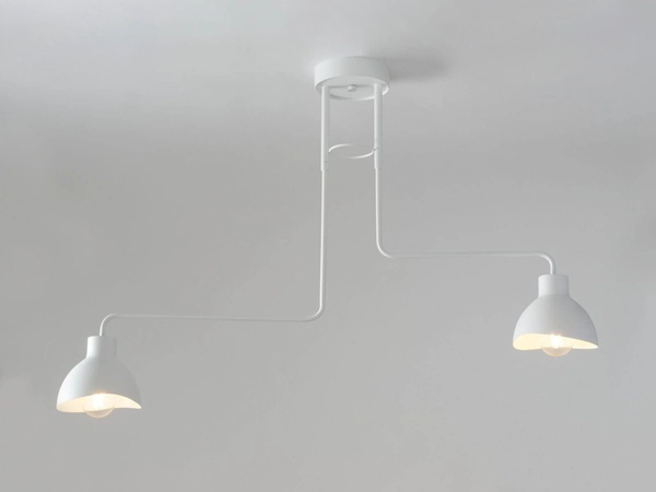 Biała lampa sufitowa Holi na wysięgnikach z regulacją