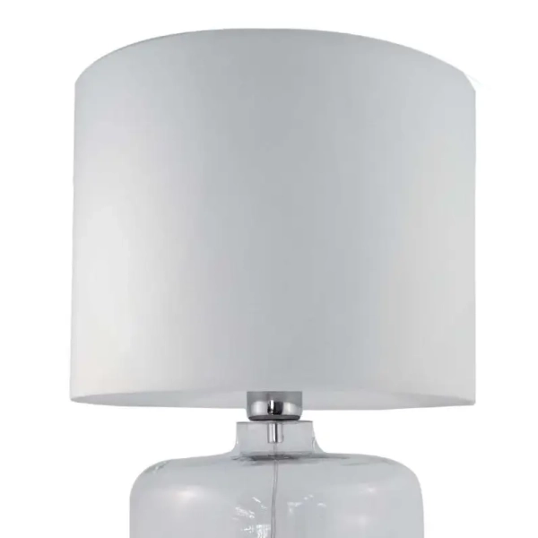 Stojąca lampka nocna AMARSA 5506WH szklana biała przezroczysta